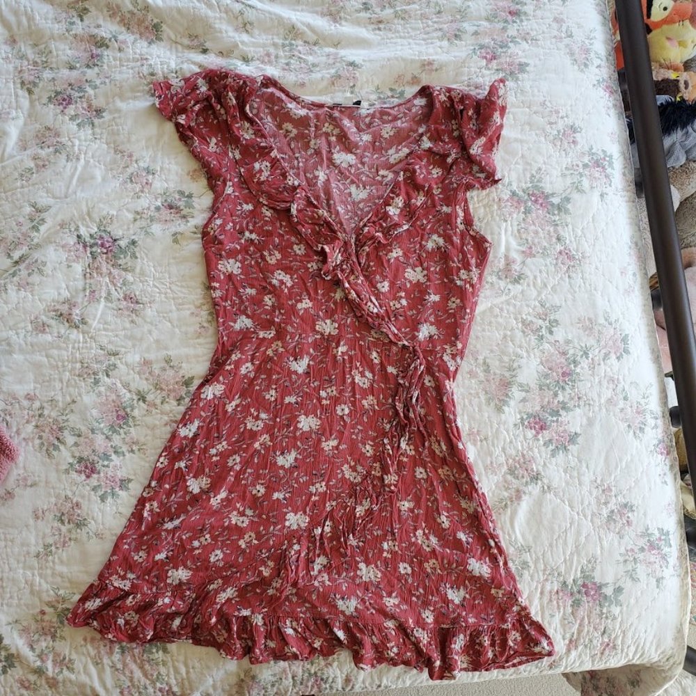 American Eagle Floral Wrap Dress